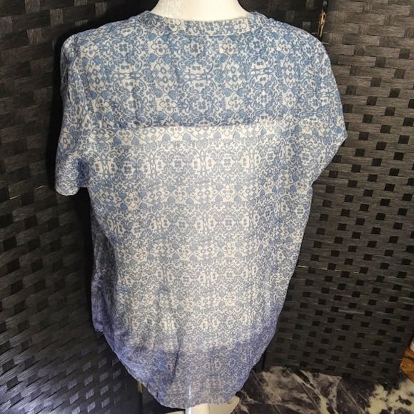 BOCA BAY WOMEN L, FLORAL, KEYHOLE TIE NECKLINE TOP - Picture 6 of 8